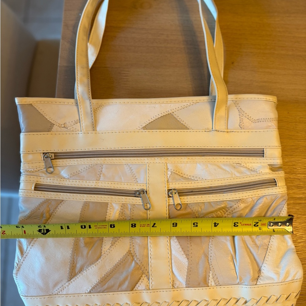 Vintage Neutral Patchwork Purse - image 7